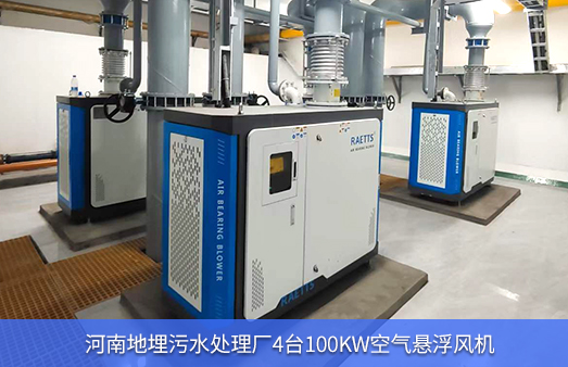 河南地埋污水處理廠4臺(tái)100kw空氣懸浮風(fēng)機(jī)